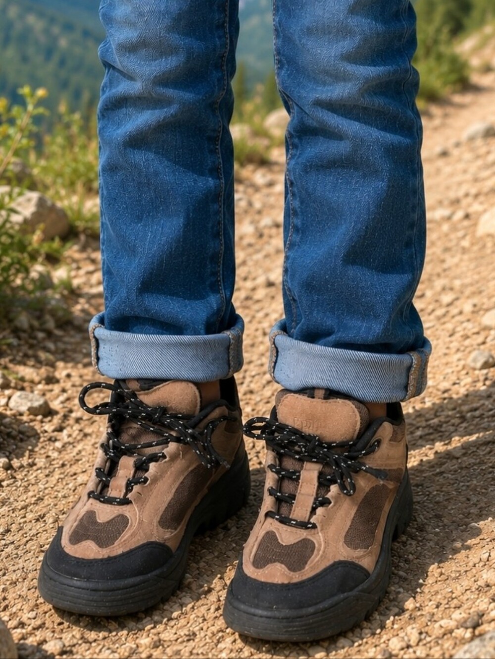 Red Head Bass Pro Shops Kids Children's Outdoor Suede Hiking Boots Size 3 1/2